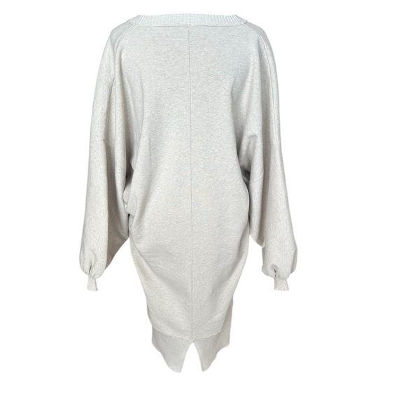 Free People V-Neck Longline Oversized Sweater Tunic Dress – XS – Beige - Picture 2 of 8